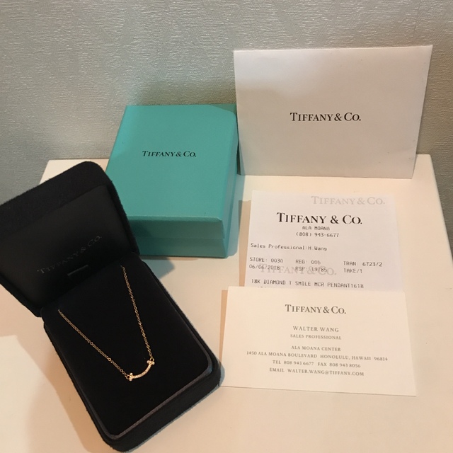 Tiffany T ネックレス　マイクロ　ダイヤ　イエローゴールド