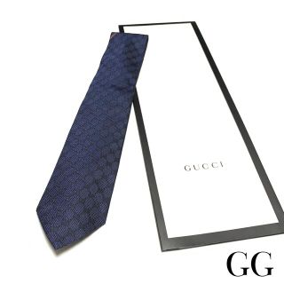 グッチ(Gucci)の箱なし グッチ GG モノグラム ネクタイ(ネイビー、パープル)(ネクタイ)