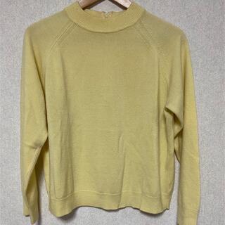 ロキエ(Lochie)の古着　黄色　ニット　ジップ付き　vintage (ニット/セーター)