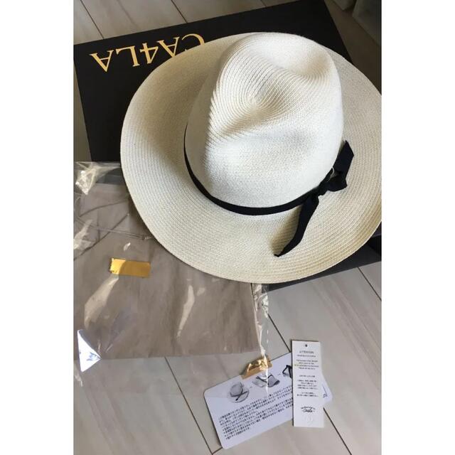 美品 CA4LA 麦わら帽子 折りたたみ可能 巾着付き