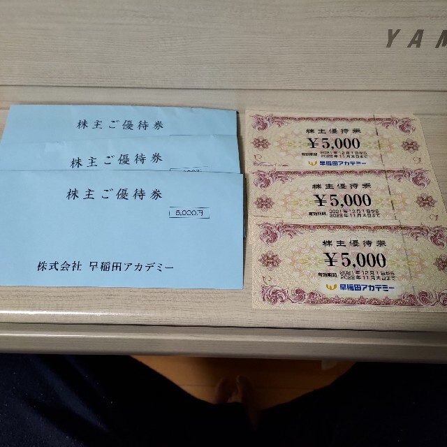 早稲田アカデミー 株主優待券 学習塾　15000円分のサムネイル