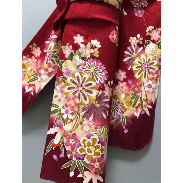 特価価格❣【吉祥花文様⭐金駒刺繍 振袖】レッド 赤 トールサイズ レディースの水着/浴衣(振袖)の商品写真