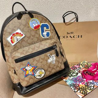 COACH - 完売⭐︎未使用コーチのスヌーピーワッペンバックパックの通販