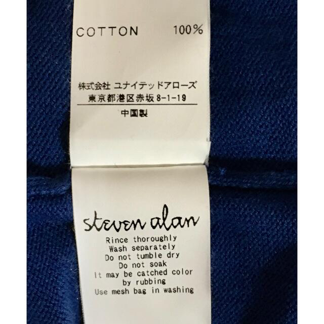 steven alan(スティーブンアラン)のsteven Alan スティーブンアラン  ブルーVネックコットンニット メンズのトップス(ニット/セーター)の商品写真