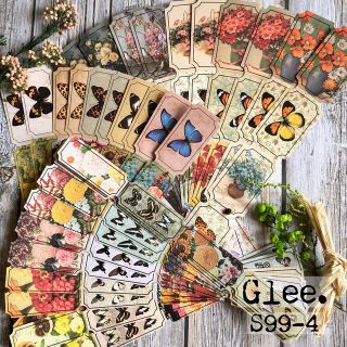 【S99-4 コラージュ素材】海外ステッカー　おすそ分　シール　レトロ　タグ(シール)