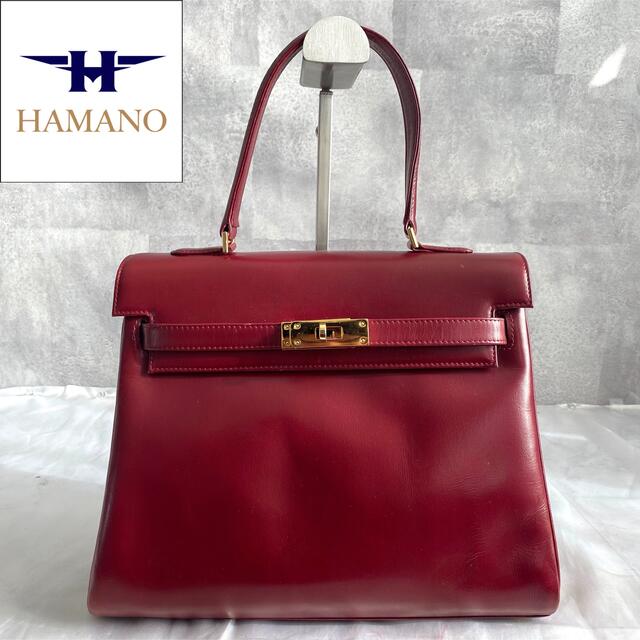 HAMANO】濱野皮革工藝 皇室御用達 フォーマル 紅色 レザー ケリー