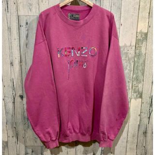 ケンゾー(KENZO)のKENZO ケンゾー マルチカラーロゴ ピンクスエット ビッグサイズ 90s(スウェット)