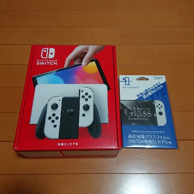 Nintendo Switch 有機ELモデル ホワイト ガラスフィルム セット