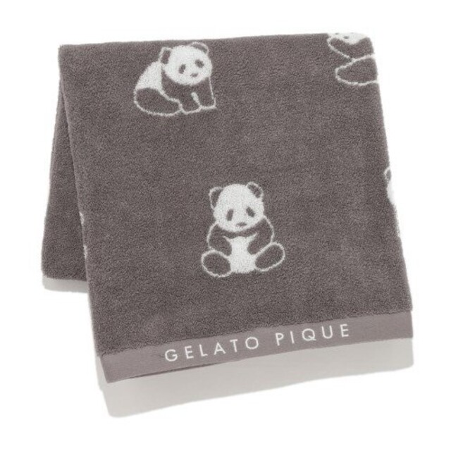 gelato pique(ジェラートピケ)のジェラートピケ パンダ柄バスタオル グレー インテリア/住まい/日用品の日用品/生活雑貨/旅行(タオル/バス用品)の商品写真