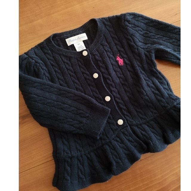 Ralph Lauren(ラルフローレン)のラルフローレン　ペプラム　カーディガン キッズ/ベビー/マタニティのベビー服(~85cm)(カーディガン/ボレロ)の商品写真