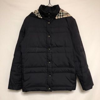 バーバリーブラックレーベル(BURBERRY BLACK LABEL)のバーバリー ロンドン ダウンジャケットフード ノバチェック 黒 ブラック(ダウンジャケット)