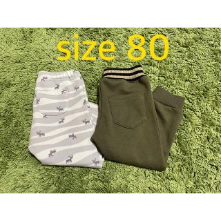 ユニクロ(UNIQLO)の裏起毛ボトムス　2本セット　80(パンツ)