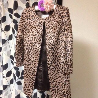 ジョリーブティック(Jolly Boutique)のViVi掲載のレオパード柄コート♪美品(ロングコート)