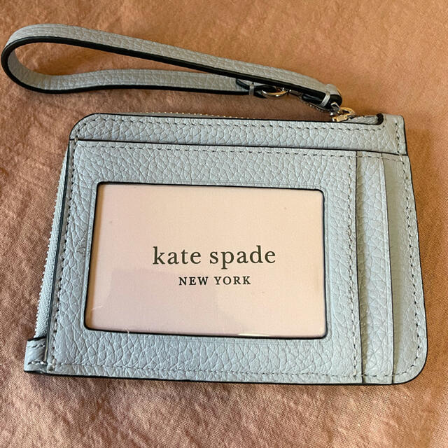 ■新品■未使用■ kate spade ケイトスペード K9132 レザー カードケース コインケース カード入れ ブルー系×ネイビー系 BC4636ｱZ