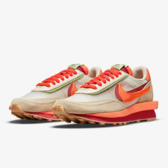 NIKE(ナイキ)のNIKE × sacai xCLOT LDWaffle ORANGE BLAZE メンズの靴/シューズ(スニーカー)の商品写真