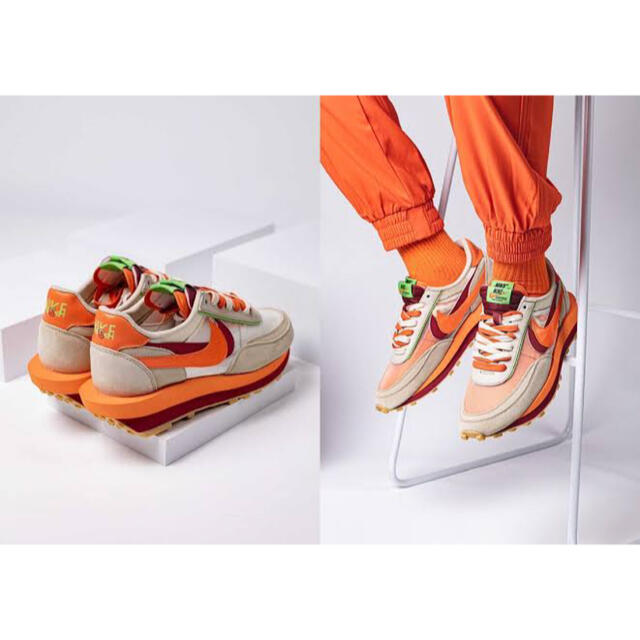 NIKE(ナイキ)のNIKE × sacai xCLOT LDWaffle ORANGE BLAZE メンズの靴/シューズ(スニーカー)の商品写真