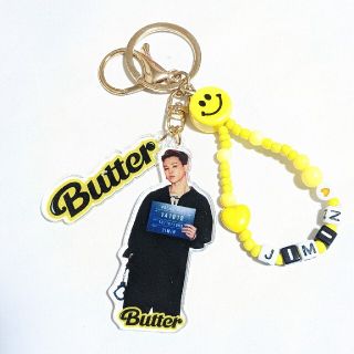 ボウダンショウネンダン(防弾少年団(BTS))の💜BTS ビーズネーム付き アクリル キーホルダー/JIMIN💜Butter(キーホルダー)