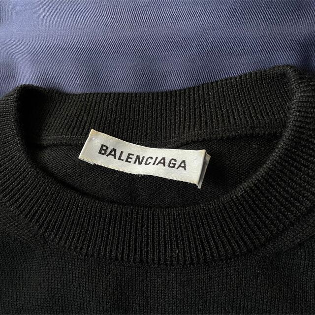 BALENCIAGA ロゴエンブロイダリー ドロップショルダーニット