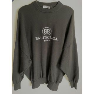 BALENCIAGA ロゴエンブロイダリー ドロップショルダーニット