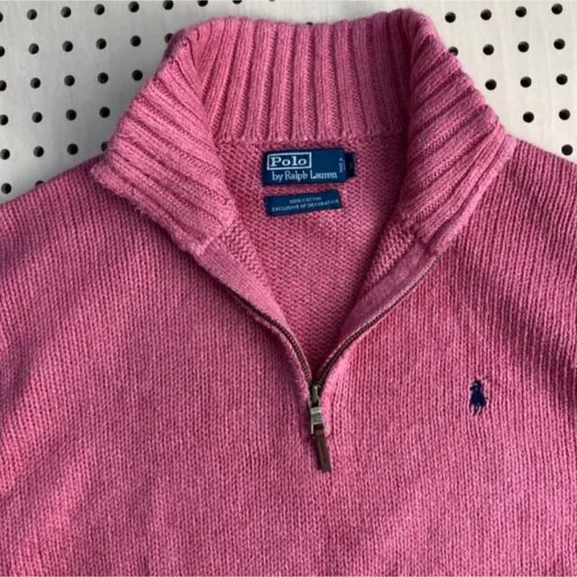 Ralph Lauren - ラルフローレン ハーフジップ ニット ピンクの通販 by