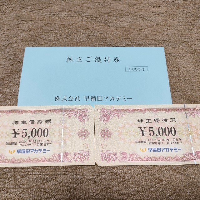 チケット早稲田アカデミー　株主優待　10000円分