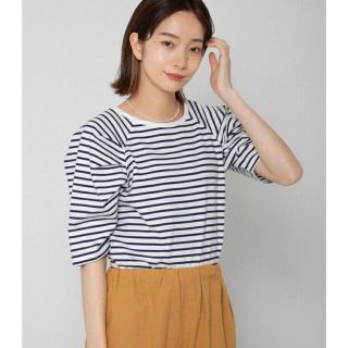 アーバンリサーチロッソ(URBAN RESEARCH ROSSO)の【レア・完売】アーバンリサーチ  バルーン袖　ボーダーTシャツ  Freeサイズ(カットソー(長袖/七分))