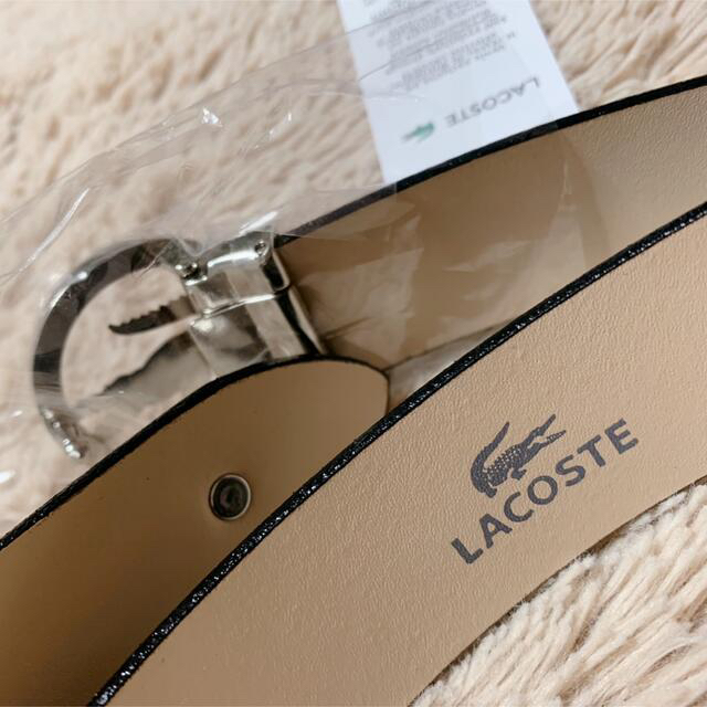 LACOSTE(ラコステ)の【新品★Sale】LACOSTE ★ シルバー ワニバックル  黒レザーベルト レディースのファッション小物(ベルト)の商品写真