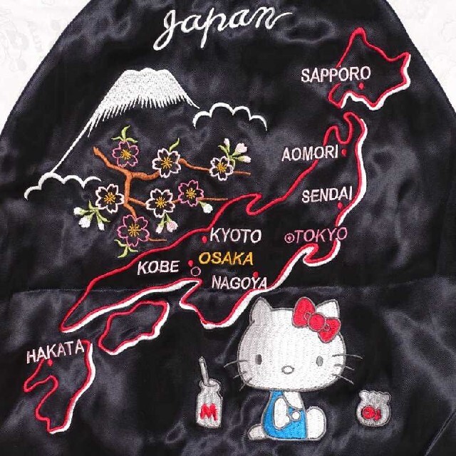 いします ハローキティ×花旅楽団/スカジャン/シルバー/HKSJ-506/サトリ ...