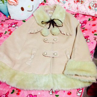 アンクルージュ(Ank Rouge)のAnk Rouge ファー付きポンチョ(ポンチョ)