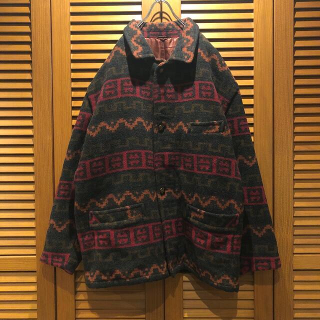 希少【unkown】ネイティブウールブランケットコート/ vintage XL