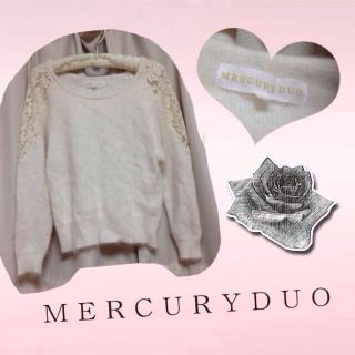 マーキュリーデュオ(MERCURYDUO)のMERCURYDUO♡肩レースニット(ニット/セーター)