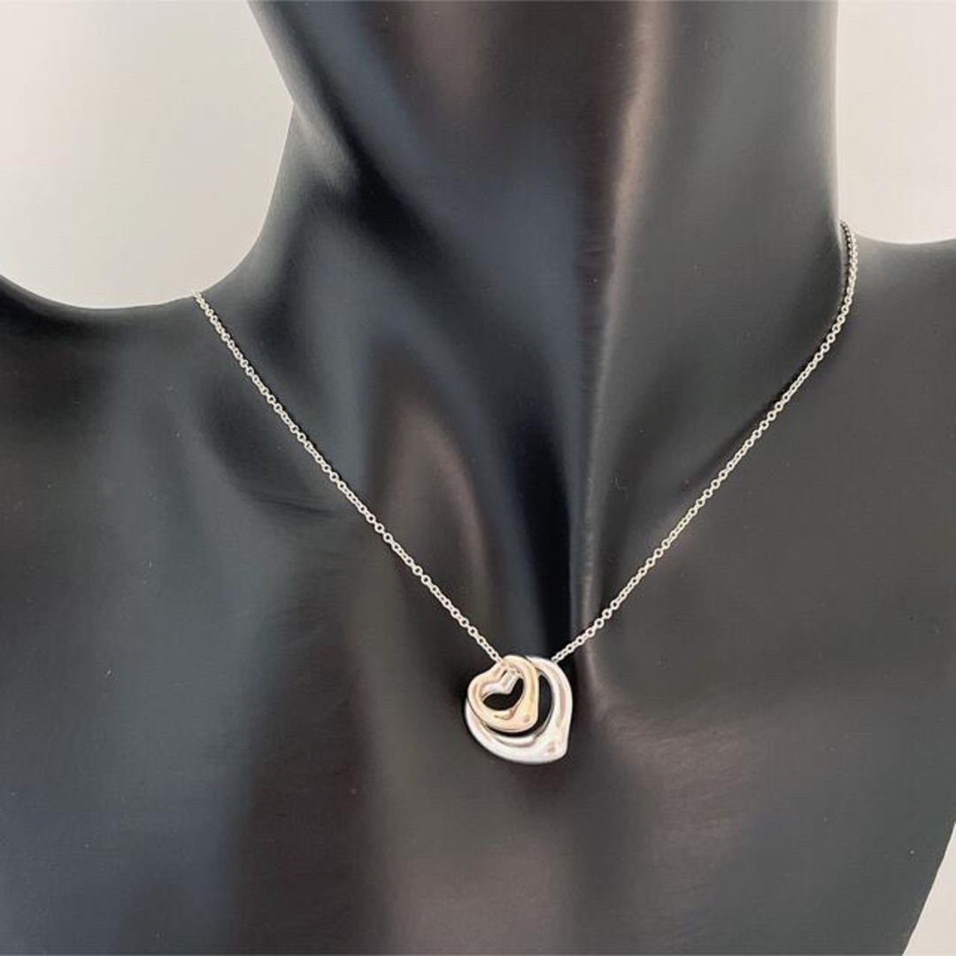 TIFFANY&Co. ティファニーダブルハートK18&シルバーネックレス大