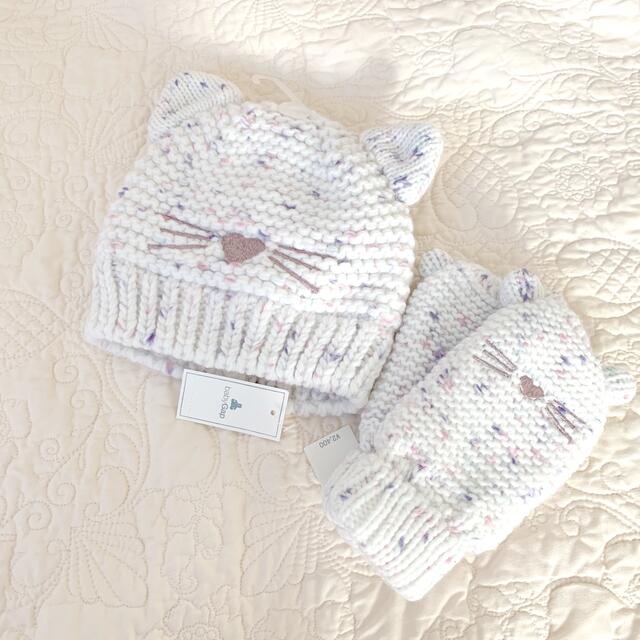 babyGAP(ベビーギャップ)のベビーギャップ ニット帽 手袋 ねことらなりきり❤︎プティマイン ザラ アナスイ キッズ/ベビー/マタニティのこども用ファッション小物(帽子)の商品写真