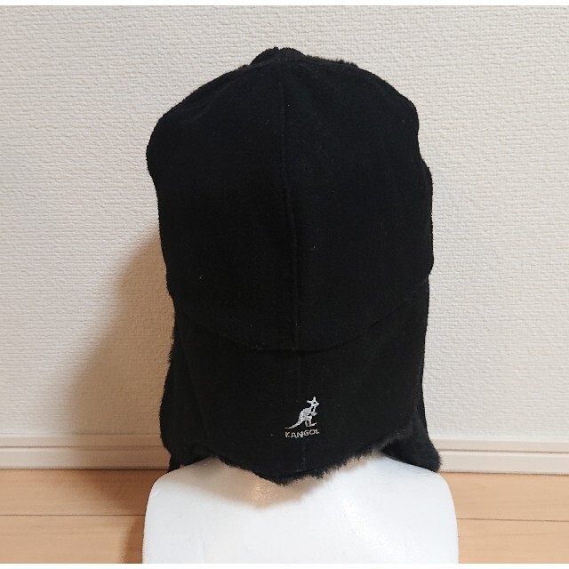 L 新品 KANGOL Wool Ushanka パイロットキャップ 黒