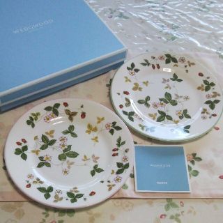 ウェッジウッド(WEDGWOOD)のウェッジウッドワイルドストロベリーカジュアル21cmプレート2枚セット(食器)