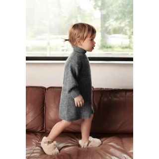 ザラキッズ(ZARA KIDS)のZARA BABY◇ニットワンピース　ライトキャメル　98cm(ワンピース)