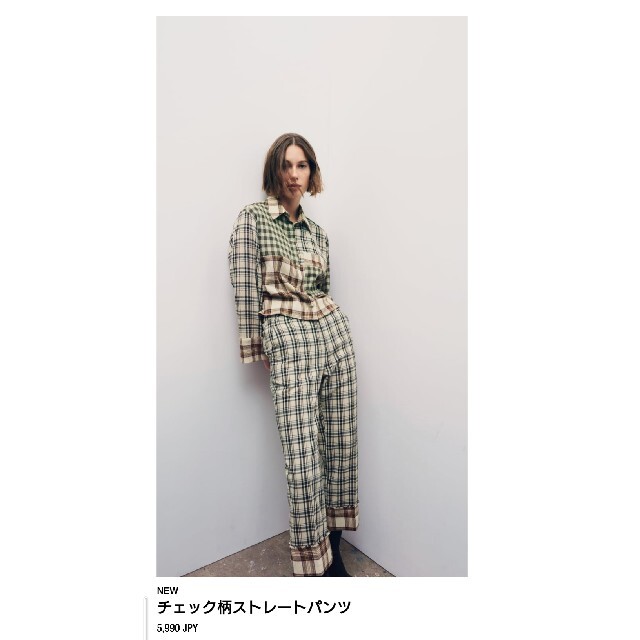 ZARA(ザラ)のザラ　チェック　パンツ レディースのパンツ(カジュアルパンツ)の商品写真