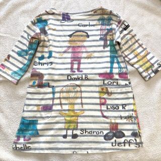 デニムダンガリー(DENIM DUNGAREE)のデニムダンガリー　落書きワンピース　90size(ワンピース)