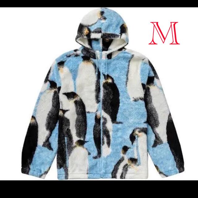 Supreme penguins hooded fleese  jacket M