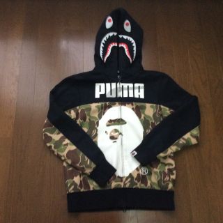 2023好評 A BATHING APE - A BATHING APE × PUMA パーカー(緑)の通販