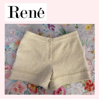 ルネ(René)のRene  ツイード  ショートパンツ　ISSUE  イタリア　オフホワイト　白(ショートパンツ)