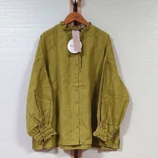 サマンサモスモス(SM2)のSM2 Slow Linen フリルピンタックブラウス 新品 サマンサモスモス(シャツ/ブラウス(長袖/七分))