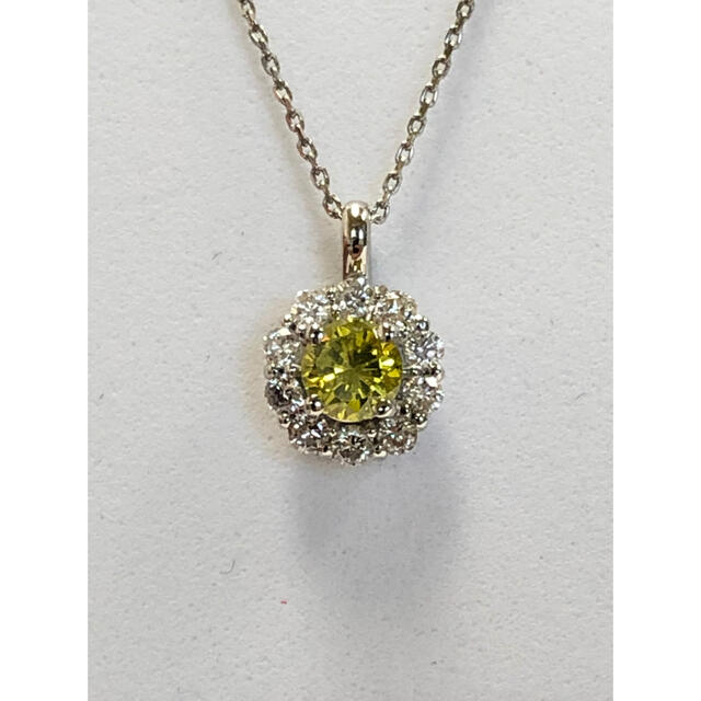 0.222 FANCY DEEP GREENISH YELLOW ネックレス オリジナル16000円引き