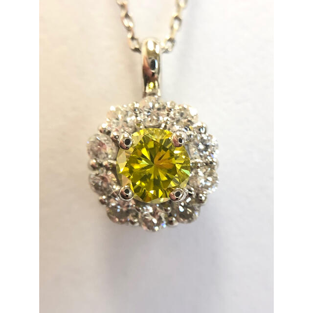 0.222 FANCY DEEP GREENISH YELLOW ネックレス オリジナル16000円引き