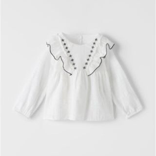 ザラキッズ(ZARA KIDS)の【ZARA KIDS】テクスチャー素材パイピングブラウス(ブラウス)