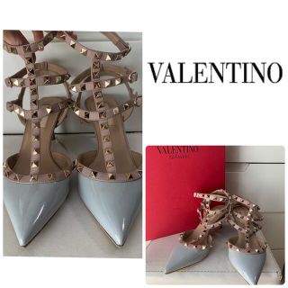 ヴァレンティノ(VALENTINO)の専用　VALENTINO ライトブルーパテント　スタッズ　パンプス(ハイヒール/パンプス)