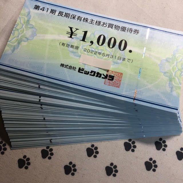 ビックカメラ 株主優待券 1,000円 20枚 20,000円