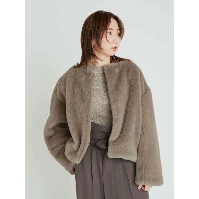 FPAY l.D】美品 ecopelショート ファー ジャケット コート-