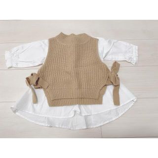 プティマイン(petit main)の子供服　プティマイン　セット　petitmain ベスト　ブラウス　チュニック(シャツ/カットソー)