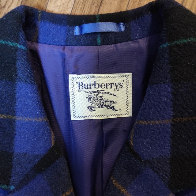 BURBERRY(バーバリー)のBURBERRY　バーバリー　チェックコート　レディース　紫　パープル レディースのジャケット/アウター(その他)の商品写真